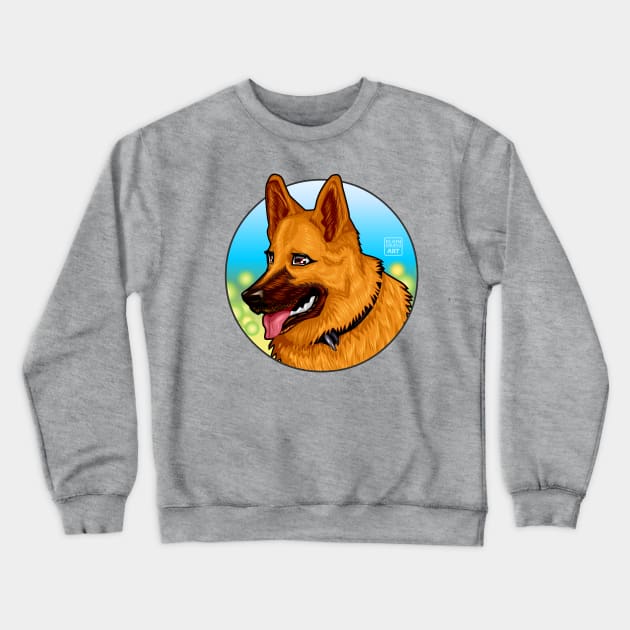German Shepherd Dog Illustration Crewneck Sweatshirt by elkingrueso
